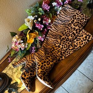 ANTONIO MELANI Leopard and Zebra Print boots